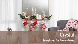  Presentation with christmas fireplace log fire burns - Colorful slide set enhanced with live - living room with beautiful fireplace backdrop and a violet colored foreground