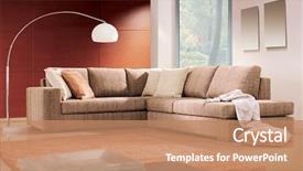  Presentation with room - Cool new presentation theme with live - living room backdrop and a coral colored foreground