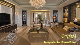  Presentation with luxury - Slide set featuring live - luxury living room interior background and a tawny brown colored foreground