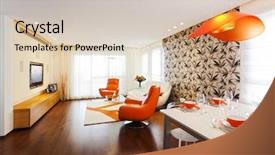  Presentation with luxury - Theme consisting of live - luxury modern living room background and a soft green colored foreground