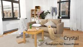  Presentation with view concept of creative logic - Amazing PPT layouts having live - mess disorder and interior concept backdrop and a coral colored foreground