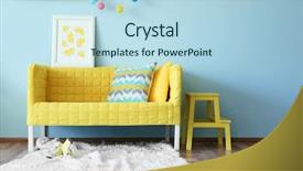  Presentation with room interior design - PPT theme with live - modern living room interior design background and a light blue colored foreground
