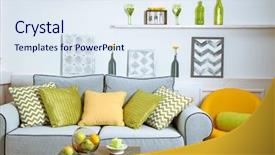  Presentation with modern - Amazing presentation theme having live - modern living room interior backdrop and a sky blue colored foreground