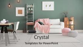  Presentation with interior - Colorful PPT layouts enhanced with live - modern living room interior backdrop and a light gray colored foreground