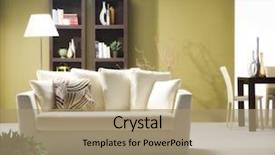  Presentation with living room - Slide set featuring live - modern living room background and a coral colored foreground