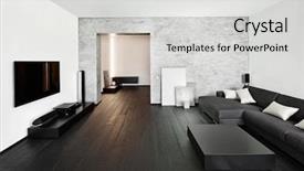  Presentation with live - PPT layouts enhanced with live - modern minimalism style drawing-room interior background and a light gray colored foreground