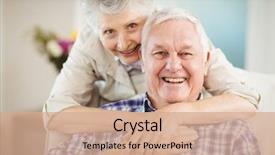  Presentation with man and woman - Colorful slide set enhanced with live - portrait of senior woman embracing backdrop and a coral colored foreground