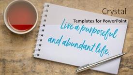  Presentation with personal development - Slide deck consisting of live-a-purposeful-and-abundant background and a coral colored foreground