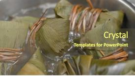  Presentation with dumpling - Amazing presentation theme having live bamboos - cook with bamboo sticky rice backdrop and a tawny brown colored foreground