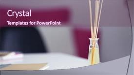  Presentation with white blank notebook silver - Audience pleasing PPT theme consisting of live bamboos - handmade reed freshener with notebooks backdrop and a violet colored foreground