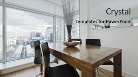  Presentation with dining table - PPT layouts with live bamboos - hard wood chunky dining table background and a light gray colored foreground