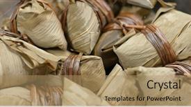  Presentation with dumpling - PPT theme featuring live bamboos - homemade rice dumpling background and a  colored foreground