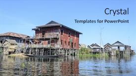  Presentation with bamboo - Audience pleasing slides consisting of live bamboos - house on bamboo stilts backdrop and a  colored foreground
