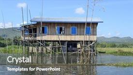  Presentation with bamboo - Audience pleasing slide deck consisting of live bamboos - house on bamboo stilts backdrop and a  colored foreground