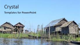  Presentation with bamboo - Audience pleasing theme consisting of live bamboos - house on bamboo stilts backdrop and a  colored foreground