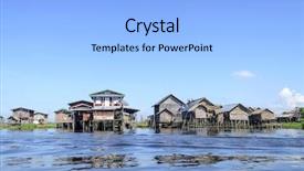  Presentation with bamboo - Slide deck consisting of live bamboos - house on bamboo stilts background and a  colored foreground