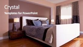  Presentation with bedroom modern - Slides enhanced with live bamboos - modern contemporary apartment bedroom interior background and a coral colored foreground