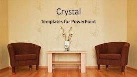  Presentation with living room - Presentation featuring live bamboos - modern living room interior background and a lemonade colored foreground