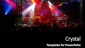  Presentation with concert - Audience pleasing presentation consisting of live band - crowd of people backdrop and a black colored foreground
