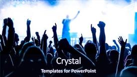  Presentation with band - Presentation theme consisting of live band - silhouettes of concert crowd background and a navy blue colored foreground
