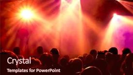  Presentation with stage lights - Slides featuring live band - silhouettes of concert crowd background and a  colored foreground