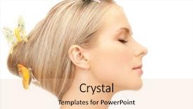  Presentation with real woman hair texture human - Presentation theme consisting of live butterflies - picture of beautiful woman background and a  colored foreground