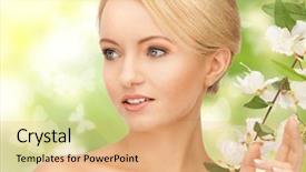  Presentation with beautiful flowers border floral design - Slides featuring live butterflies - picture of beautiful woman background and a  colored foreground