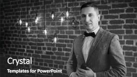  Presentation with live - Beautiful presentation design featuring live butterflies - portrait of an attractive man backdrop and a dark gray colored foreground