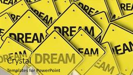  Presentation with dream - Beautiful PPT theme featuring live career choice - dream written on multiple road backdrop and a yellow colored foreground