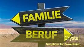  Presentation with family genealogy - Beautiful slide deck featuring live career choice - family occupation in german signpost backdrop and a  colored foreground