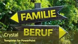  Presentation with german - PPT theme with live career choice - family occupation in german signpost background and a  colored foreground