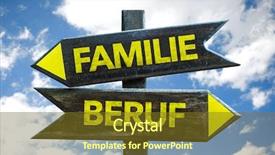  Presentation with german - Colorful slide set enhanced with live career choice - family occupation in german signpost backdrop and a tawny brown colored foreground
