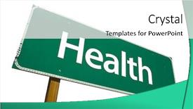  Presentation with health hope healing - Colorful presentation theme enhanced with live career choice - health road sign isolated backdrop and a  colored foreground
