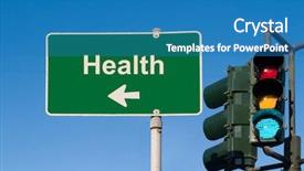  Presentation with health - Theme featuring live career choice - health sign background and a  colored foreground