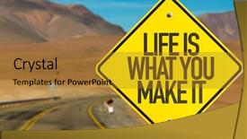  Presentation with desert - Slide deck featuring live career choice - life is what you make background and a  colored foreground