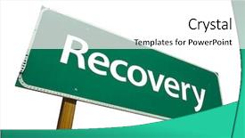  Presentation with highway road sign - Colorful presentation theme enhanced with live career choice - recovery road sign isolated backdrop and a  colored foreground