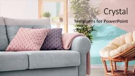  Presentation with living room - Presentation theme featuring live different - living room interior with comfortable background and a  colored foreground