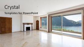  Presentation with windows server - Theme having live fire - empty living room with large background and a  colored foreground