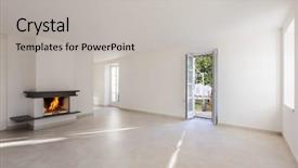  Presentation with wide - Presentation design with live fire - modern empty wide room white background and a light gray colored foreground