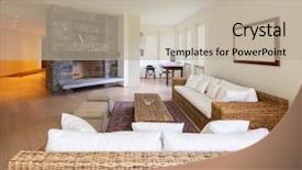  Presentation with furniture design - Presentation featuring live fire - modern living room with wicker background and a mint green colored foreground