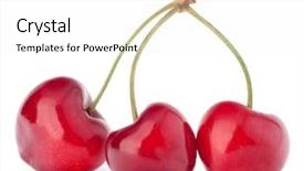  Presentation with cherry - Audience pleasing PPT theme consisting of live food - heart shaped cherry berries isolated backdrop and a white colored foreground