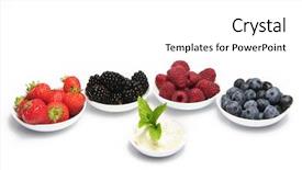  Presentation with live - Presentation having live food - various colorful berries background and a white colored foreground