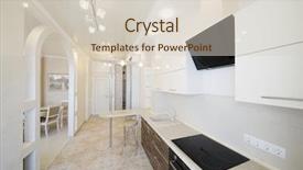  Presentation with kitchen furniture - Presentation theme having live inogration - modern empty kitchen with stylish background and a  colored foreground