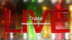  Presentation with live - Amazing presentation theme having live inscription with red letters on a lightened wet glass backdrop and a tawny brown colored foreground