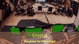  Presentation with live - Slide set with live-internet-streaming-of-business background and a violet colored foreground