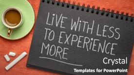  Presentation with experience - Slide deck consisting of live-less-to-experience-more background and a dark gray colored foreground