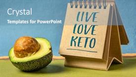  Presentation with ketogenic diet - Presentation theme featuring live-love-keto-high-fat background and a teal colored foreground