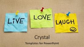  Presentation with love words - Presentation consisting of live love laugh - motivational words background and a coral colored foreground