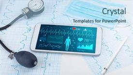  Presentation with trademark and medical - Presentation theme enhanced with live medical screening with medical background and a  colored foreground