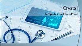  Presentation with application - Cool new presentation theme with live medical screening with medical backdrop and a light blue colored foreground